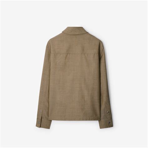 Wool Overshirt in Beige/honey 